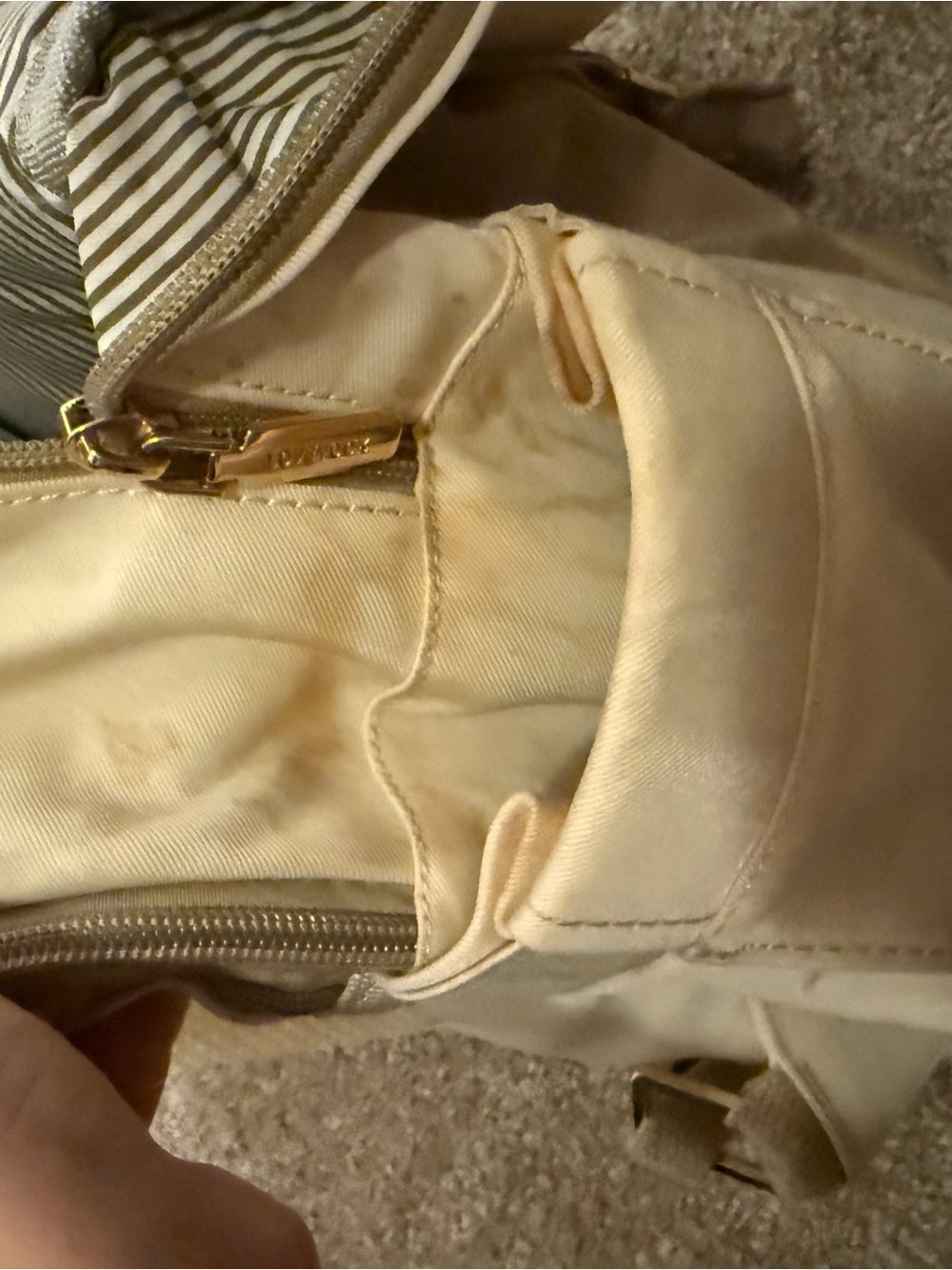 Beige Two-Tone Backpack - Picture 11 of 12